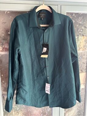 Teal Long-Sleeve Shirt Jacket - Lightweight